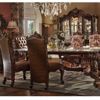 Ensemble de table à manger sculptée à la main de style classique européen Longhao, meubles de salle à manger de style royal vintage