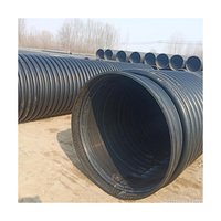 Prix bon marché Dn800 Dn1000 Dn1200 SN4 SN8 Drain plastique égout polyéthylène Krah tuyau ondulé Drainage fournisseurs