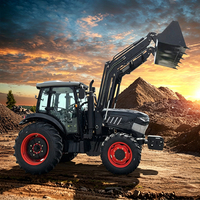Trattore Agricolo Versatile 100hp 90hp 4x4 4wd con Cabina, Fresa Rotante e Falciatrice Adattabile a Molteplici Terreni