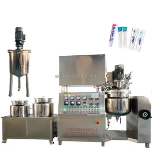 Cosmetic cream mixing tank 300L horizontal bar elevator toothpaste machine blender natural herbal vacuum toothpaste blender