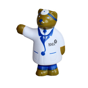 Brown Bear Doctor Shape High <b>Rebound</b> Toy Fidget Stress Reliever For Kids Age 2 To 4 Years Unisex Plastic Fun Gift Decor - Product Image 5