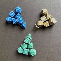Nouveau motif Antique acrylique D20 Halloween mdn dés ensemble 7 pièces par ensemble forme polyédrique pour donjons Dragons jeu jeu de société