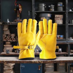 Gants de travail en cuir personnalisables en gros, directement de l'usine, pour la sécurité industrielle, le soudage et la conduite, avec doublure intégrale en coton et aramide - Product Image 4