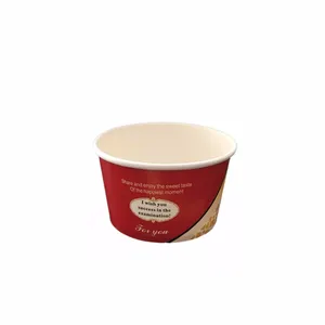 Disposable ice cream paper cup 200ml sundae paper cups