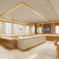 LUX Présentoir de comptoir de bijouterie moderne de luxe Design d'intérieur de bijouterie Led vitrine de bijoux pour magasin de détail