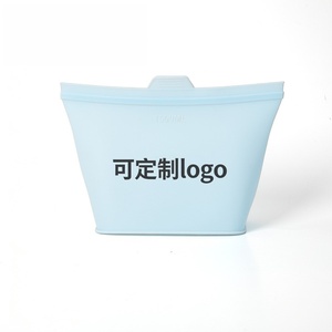 Saco Reutilizável de Silicone de Grau Alimentício Personalizável e Durável com Fecho Zip para Armazenamento na Cozinha, <span class=keywords><strong>Freezer</strong></span> e Lava-Louças - Product Image 6
