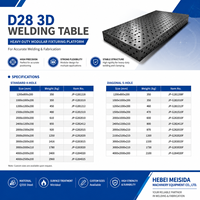 Table de soudage flexible 3D D28, plateau en fonte/acier nitridé, taille personnalisée pour la fabrication de structures en acier