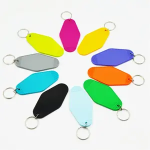 Blank Motel Keychain Plastic ABS Hotel Motel Keychain Key Chain Key Ring Custom Logo Design Print Motel Keychain Blank