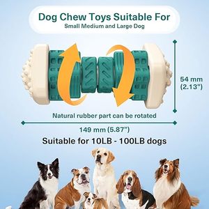 Jouets à mâcher indestructibles pour chiens, jouets interactifs de type puzzle, en caoutchouc sûr au goût original pour mâcheurs agressifs - Grande taille pour l'extérieur - Product Image 3