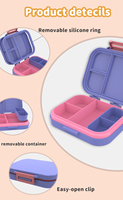 Boîte à lunch portable pour enfants sans BPA, chauffable, avec plus de 3 compartiments, anti-fuite, conserve la fraîcheur, comprend cuillère/fourchette/couvercle, compatible micro-ondes