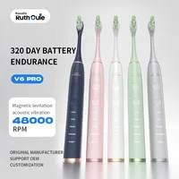 V6Pro pour la meilleure brosse à dents électrique entièrement automatique Poils souples Exportation transfrontalière Vibration sonique Cadeau en gros
