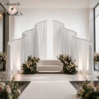 Support de toile de fond ANNIELU, nouveau modèle, en forme d'arche ondulée, pour décoration de scène de mariage et d'événements