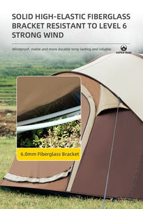 Super Tribe <span class=keywords><strong>Tente</strong></span> <span class=keywords><strong>de</strong></span> <span class=keywords><strong>camping</strong></span> pliante portable pour l'extérieur entièrement automatique, ouverture rapide en une seconde, aluminium épais et étanche à la pluie, été - Product Image 5