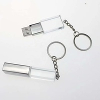 Clé USB LED scintillante en cristal, promotion best-seller, haute vitesse 2.0, 1 Go, 2 Go, 4 Go, 8 Go, 16 Go, 32 Go, 64 Go