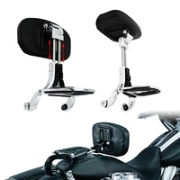 Sissy bar de moto réglable multifonctionnel, dossier conducteur et passager, noir chromé, compatible avec Harley Davidson Street 750 15-2020