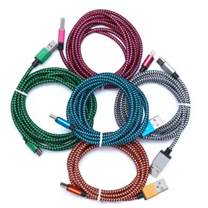 New Aluminum Alloy Nylon Braided Serpentine Fast Charging 2A USB Data Cable For Samsung