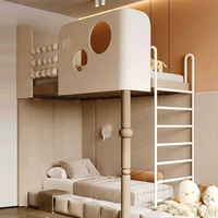 Lit mezzanine Lit pour enfants à deux étages de style Mid-century pour villas, design personnalisé du lit pour enfants de style Wabi-Sabi