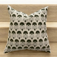 Housse de coussin minimaliste en coton imprimé botanique vert et noir pour canapé, chambre, textile de maison – Vente en gros