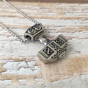 MECYLIFE Stainless Steel Nordic Viking Jewelry Necklace Men's Thor Hammer <strong>Pendant</strong> Necklace <strong>Mjolnir</strong> <strong>Pendant</strong> - Product Image 4