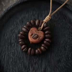 Colgantes de animales de madera de durazno hechos a mano, ecológicos, con diseño de grano de café natural, accesorio DIY para llavero, pulsera y collar trenzado - Product Image 5