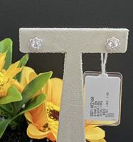Boucles d'oreilles en argent sterling 925 en forme de fleur avec taille brillante ronde pour femmes, idéales pour le quotidien et les rendez-vous, vente en gros