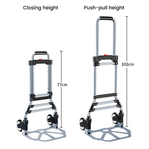 Troli Lipat <span class=keywords><strong>Aluminium</strong></span> Tugas Berat, Troli Roda Dua Lipat, Kapasitas 80KG, Troli Serbaguna untuk Belanja dan Penyimpanan - Product Image 6