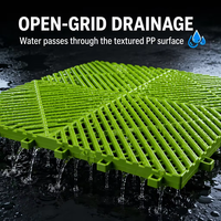 Grille de sol modulaire en plastique PP 400x400mm à emboîtement facile pour lave-auto, atelier automobile et salle d'exposition