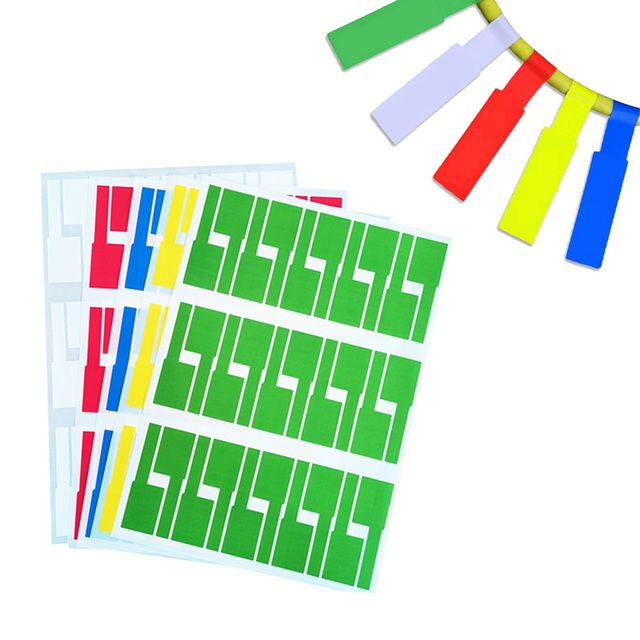 30 Labels/Sheet Colorful Waterproof Cable Labels Tags Tear Resistant Flexible Works Cord Identification Label for Laser Printer