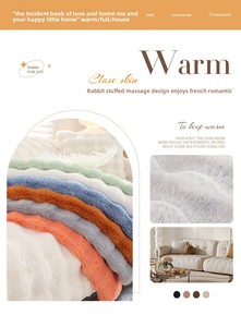 Design personalizzabile decorazione <span class=keywords><strong>per</strong></span> la casa morbida e confortevole fodera <span class=keywords><strong>per</strong></span> divano in poliestere con pelliccia di coniglio sintetica - Product Image 4