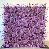 Mur de fleurs artificielles réalistes enroulable 8ft x 8ft, directement de l'usine, pour mariages, fêtes, événements et décorations de rentrée scolaire