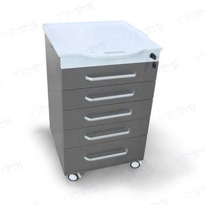 Yimmi Armoires de laboratoire durables Massage en acier inoxydable SPA Meubles mobiles Armoire de rangement de clinique médicale à 5 tiroirs - Product Image 2