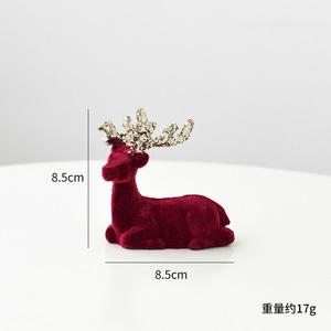<span class=keywords><strong>Adorno</strong></span> de <span class=keywords><strong>Reno</strong></span> <span class=keywords><strong>Navideño</strong></span> para Mesa, Decoración Colgante para Árbol de Navidad, <span class=keywords><strong>Adorno</strong></span> Colgante de <span class=keywords><strong>Reno</strong></span> Flocado Rojo Vino con Purpurina - Product Image 5