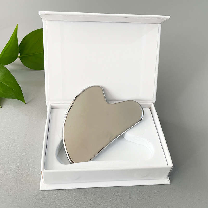 Acier inoxydable gua sha avec boîte