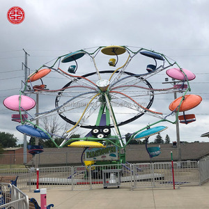 Attrazione da Luna Park: Giostra Girevole Inclinata Paratrooper con Cabine a Ombrello e Luci LED - Attrezzatura per Parchi Divertimento - Product Image 4