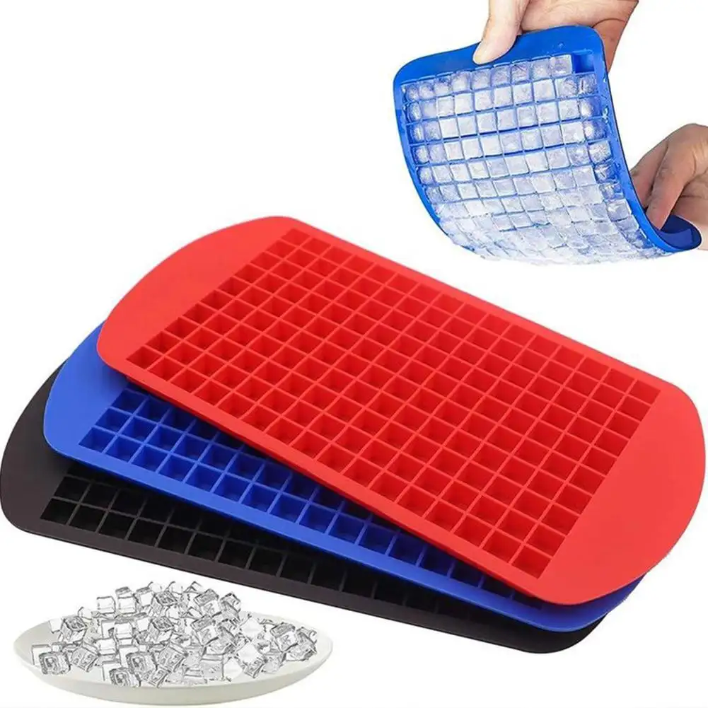 Commestibile 160 cavità Silicone Bar vassoio per cubetti di ghiaccio Mini cubetti di ghiaccio stampo quadrato piccolo stampo in Silicone per fabbricatore di ghiaccio