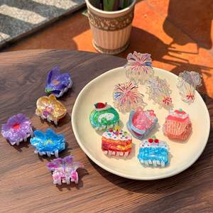 Liwu 可愛い カートゥーン アクリル ヘア クロー 韓国風 ミニサイズ 5cm 前髪クリップ 子供用 日常使い ヘアアクセサリー - Product Image 3