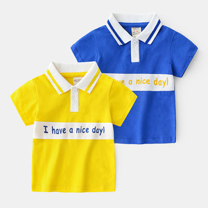 Boys' Summer Polo Shirt With Short Sleeves and Animal Print Lapel Pure Cotton From China Supplier - Product Image 3