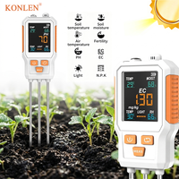 Détecteur de sol 10-en-1 NPK EC PH Testeur de fertilité et d'humidité numérique, thermomètre et hygromètre pour jardin, ferme et plantation