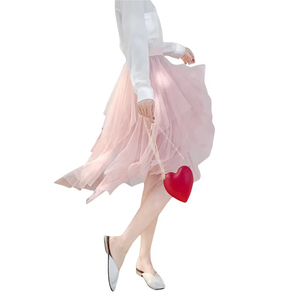 Été Printemps <span class=keywords><strong>Jupe</strong></span> en <span class=keywords><strong>tulle</strong></span> vintage pour femmes Jupes élastiques à taille haute en maille <span class=keywords><strong>Jupe</strong></span> tutu plissée longue <span class=keywords><strong>Femme</strong></span> - Product Image 3