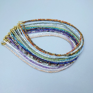 Collar de piedra natural de corte ultrafino de 2-3 mm, estilo minimalista, cristal curativo, joyería delicada para mujer, regalo para ella - Product Image 2