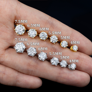 ต่างหูเงินแท้ 925 ชุบทองคำขาว 14K ประดับเพชรโมอิสซาไนต์ VVS 1 กะรัต 2 กะรัต ผ่านการทดสอบ GRA สำหรับผู้หญิงและผู้ชาย เครื่องประดับหรูหรา - Product Image 2