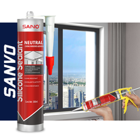 Sellador de Silicona Neutro SANVO OEM 300ml, Marca Privada, Resistente a la Intemperie, Alta Adhesión para Ventanas de Vidrio y Embalaje al por Mayor