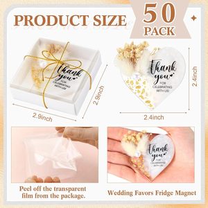 Recuerdos de Boda para Invitados, Imán de Resina de Cristal para Refrigerador, <span class=keywords><strong>Regalos</strong></span> con Flores Secas para Boda, Compromiso, Baby Shower - Product Image 5