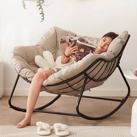 Fauteuil à Bascule Capitonnée Moderne de Designer, Style Scandinave, Chaise Détente pour Salle à Manger, Hôtel, École, Chambre, Bar, Mobilier de Terrasse