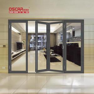 Puerta Plegable de Aluminio y Vidrio de Diseño Moderno para el Hogar, Doble Aislamiento, Insonorizada, para Patio, Balcón, Entrada - Product Image 1