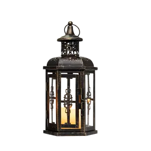 Lanterna de vela de metal preta, decorativa, suporte de velas para decoração interna e externa para festa de halloween