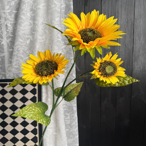 Flor Artificial de Girasol Jinxi, Rama Individual, Flor de Seda Realista, Decoración para Bodas, Adorno para Sala de Estar - Product Image 1