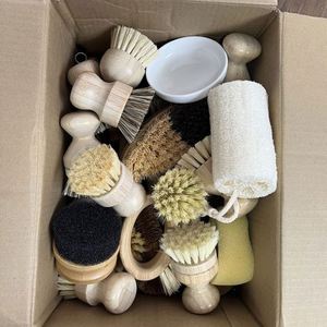 OEM Sisal Bristle Pot Pan <b>Bottle</b> Washing <b>Brush</b> Bamboo Dish <b>Brush</b> Kitchen Cleaning <b>Brush</b> Set - Product Image 6