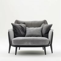 Fauteuil de relaxation moderne italien en coton réglable pour appartement, salle à manger, salon, balcon, extérieur, hôtel, villa - Garantie 5 ans