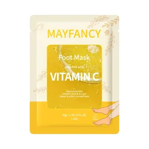 Mayfancy tratamento de pele de pé, esfoliado nutritivo orgânico, vitamina c, máscara para pés, produtos de beleza, cuidados com os pés